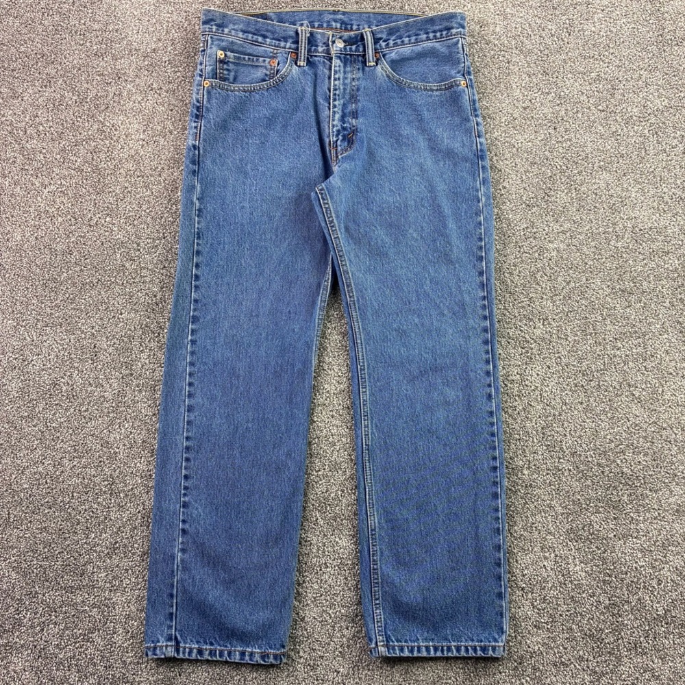Levi's 505 Jeans Mens 34x30 Blue Cotton Straight Leg Denim Medium Wash
